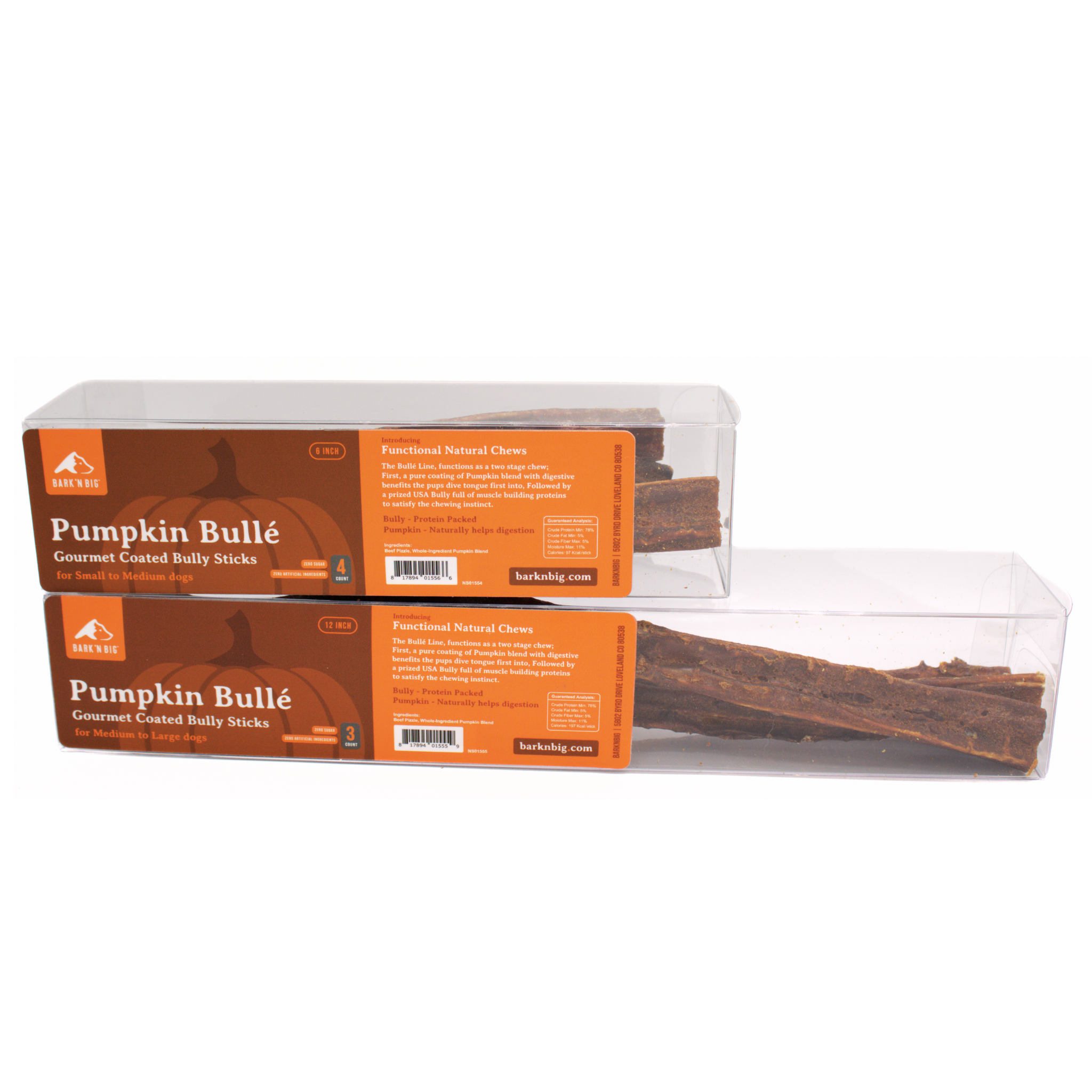 Bullé Pumpkin Bully Sticks 12" | 6" (Case)